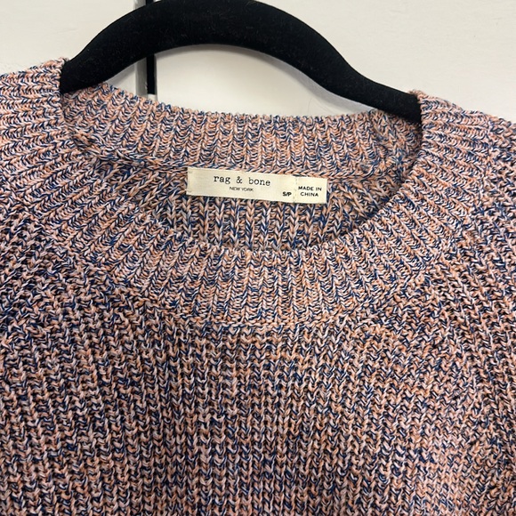 Rag & Bone pink blue and white Color Block Sweater size small - Picture 2 of 3